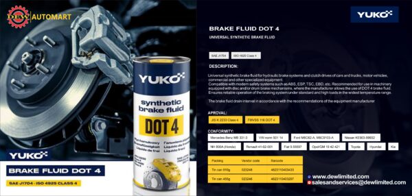 YUKO SYNTHETIC BRAKE FLUID