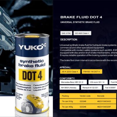 YUKO SYNTHETIC BRAKE FLUID